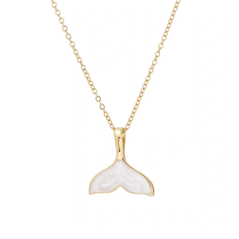 Women's Simple Gold Dripping Fish Tail Pendant Necklace