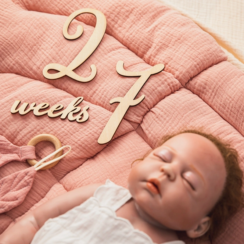 Wooden Digital Milestone Baby Time Record Table Photography Props