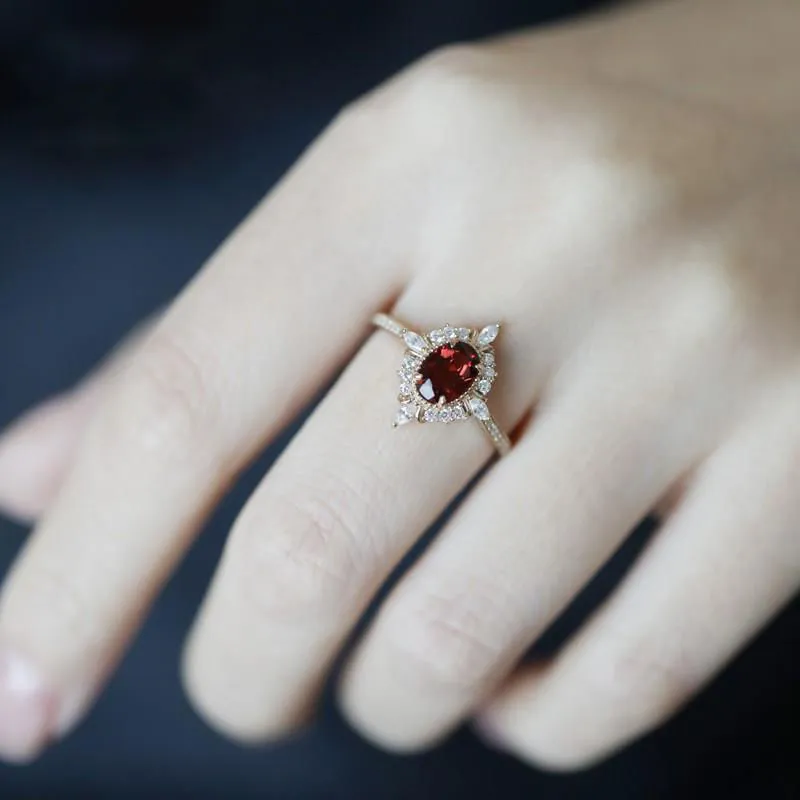 Women's Natural Wine Garnet Ring