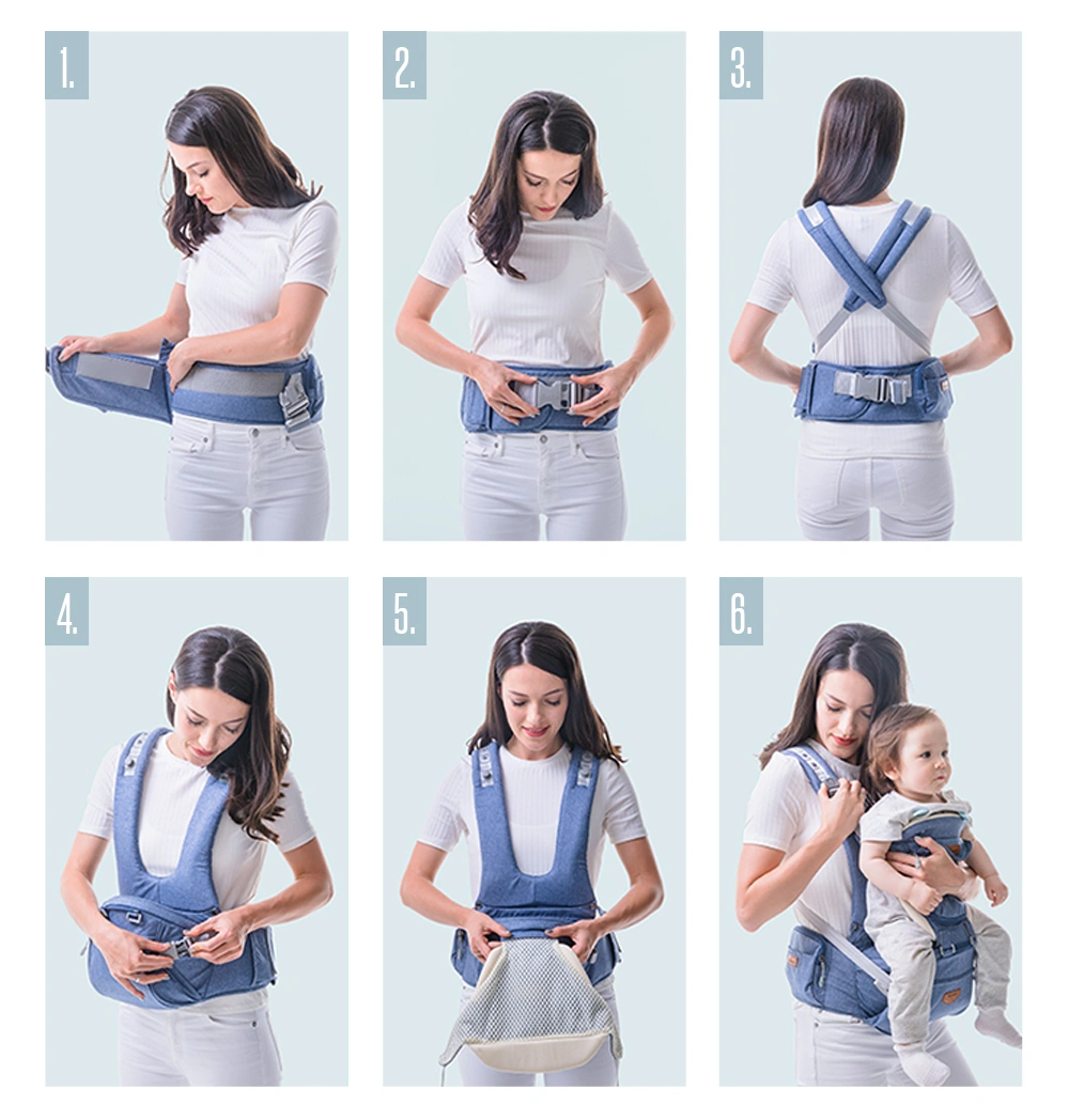 Ergonomic Baby Carrier Infant Baby Hipseat Waist Carrier Front Facing Ergonomic Kangaroo Sling for Baby Travel 0-36M