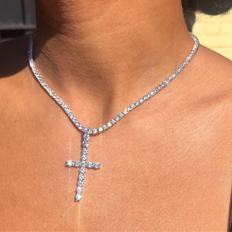 Women's Diamond Cross Necklace