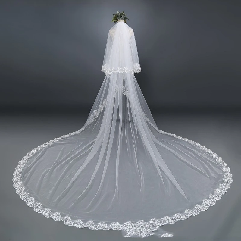 Double Veil Bride Wedding White