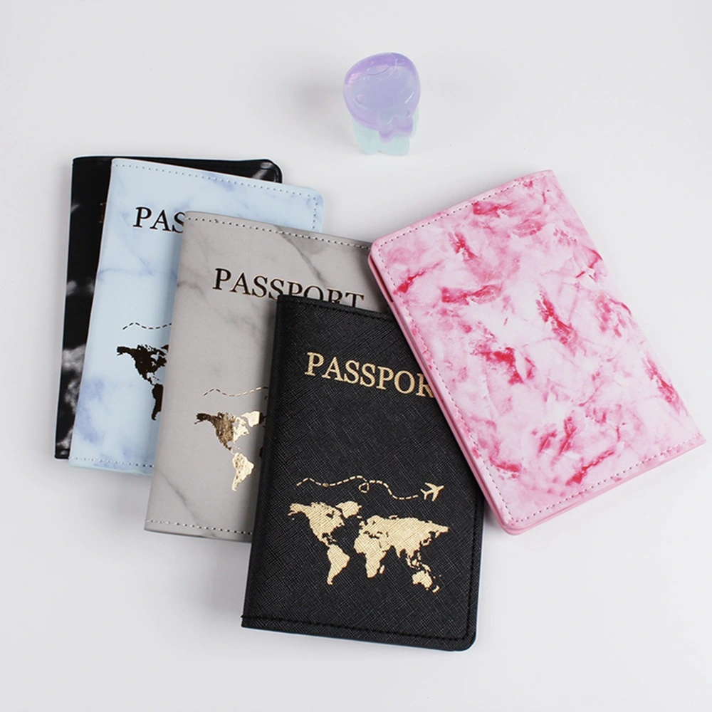 PU Leather Gilded Map Passport Book Protective Case