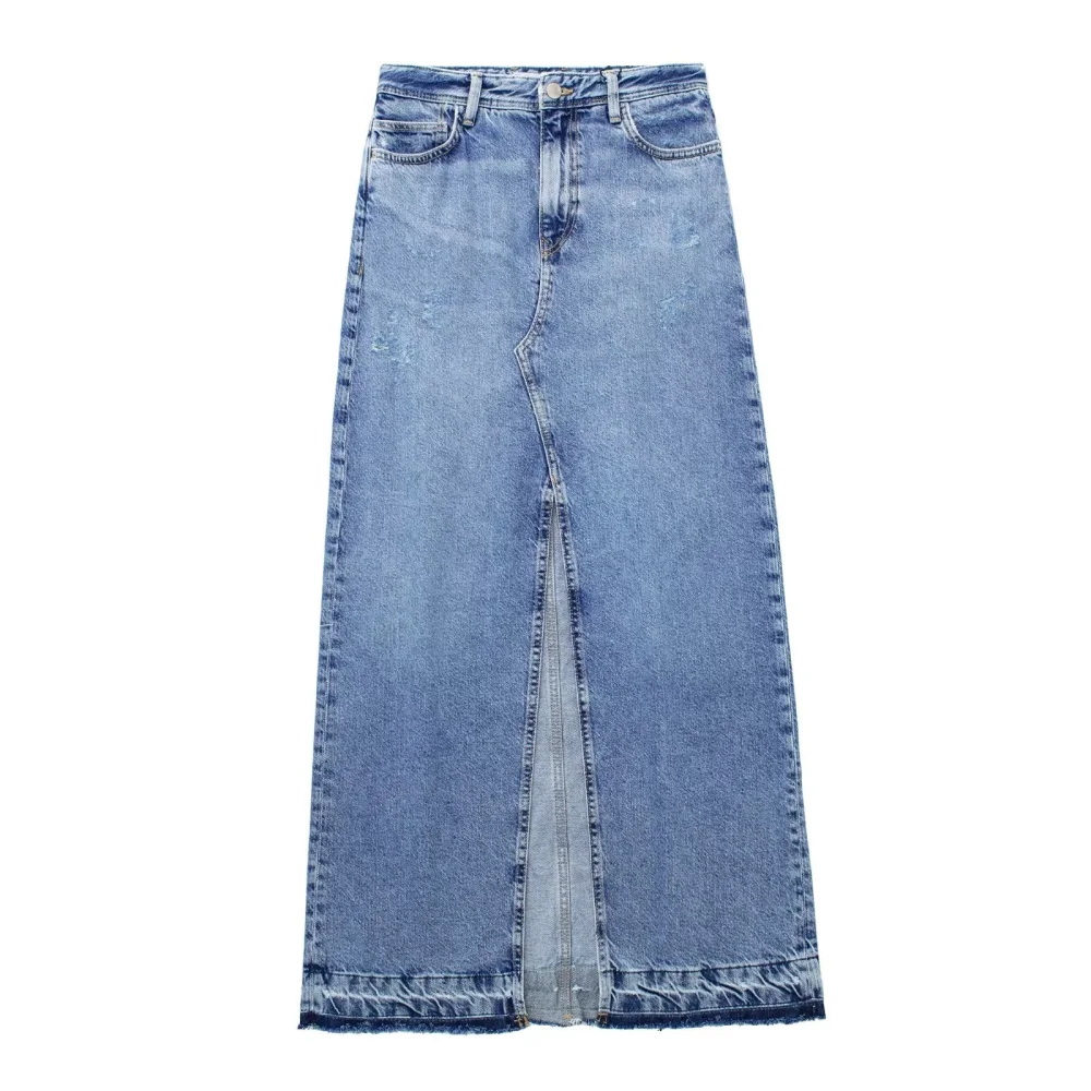 Women's Denim Split Design Skirt