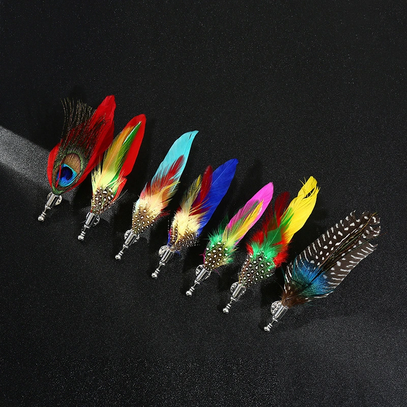 Simulation Peacock Feather Brooch Personality Accessories