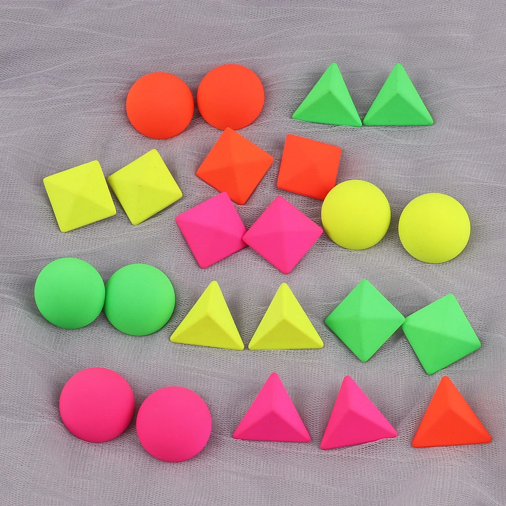 Acrylic Eraser Spray Painted Candy Color Fluorescent Block Colorful Earrings