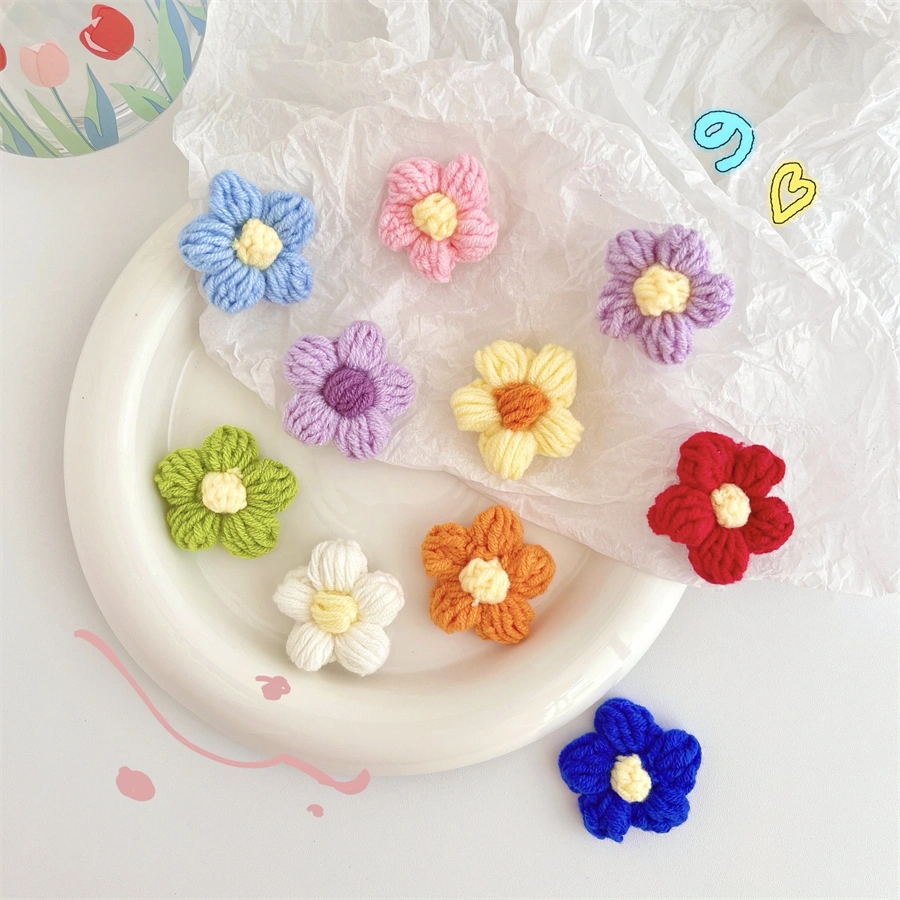 Handmade Wool Crochet Cute Little Flower X Brooch