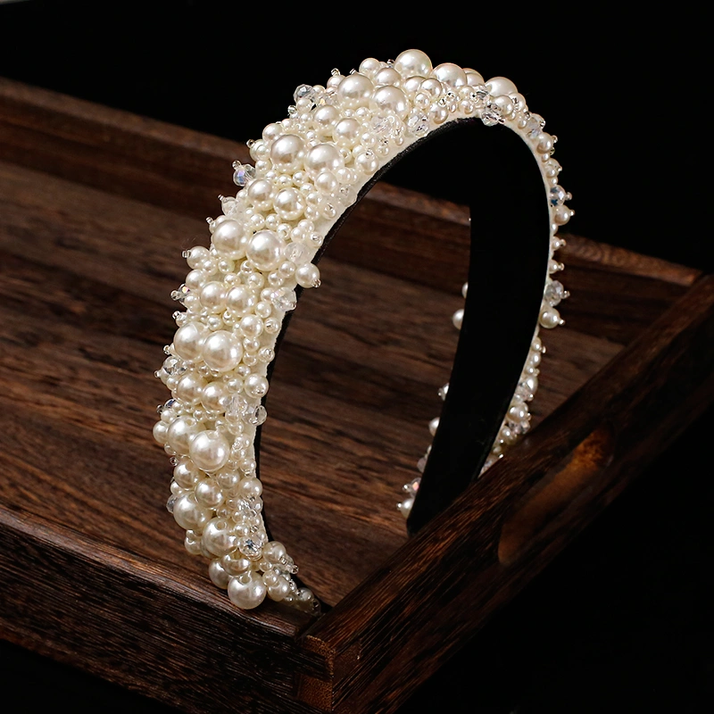 Bridal Wide Brim Fashionable Simple Pearl Hair Band