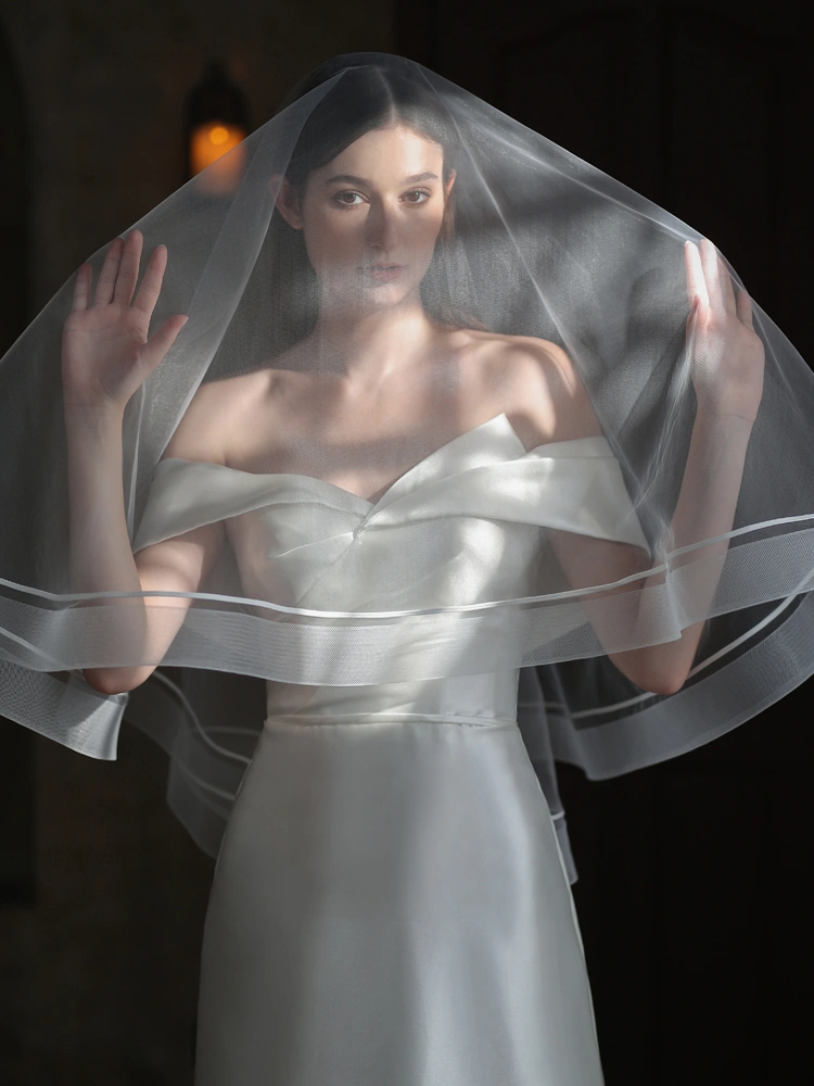 Women's Fashion Simple Double Layer Bridal Veil