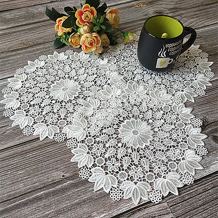 Round Dining Table Cushion Coaster Plate Cloth Coasters Korean European Lace