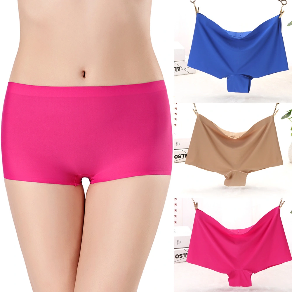 High-elastic XL Ice Silk Seamless Boxer Shorts With Cotton Bottom