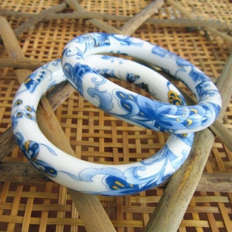 Ethnic Style Small Floral Ceramic Bracelet Lady