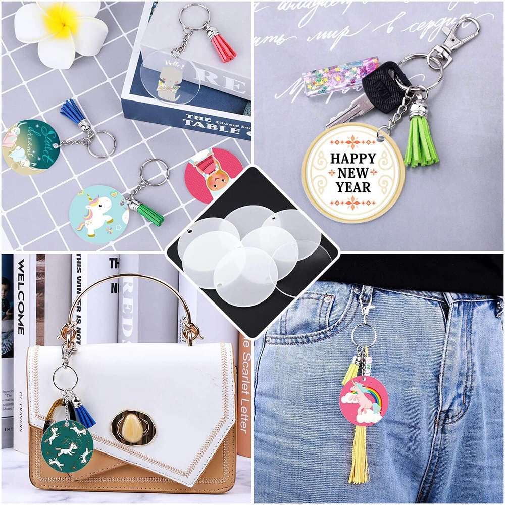 Acrylic Tassel Key Chain Embryo Creative DIY Pendant Ornament Set