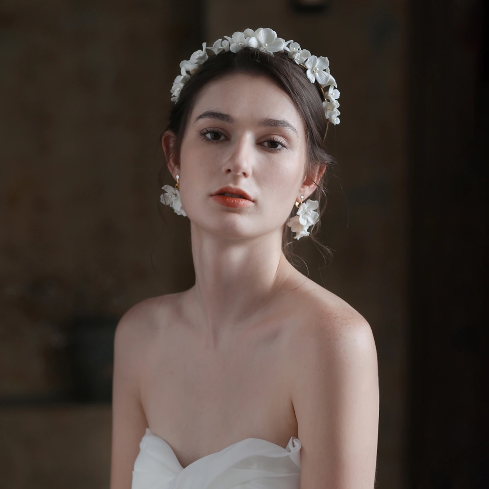 Occidental Ceramic Flower Bridal Hair Accessories