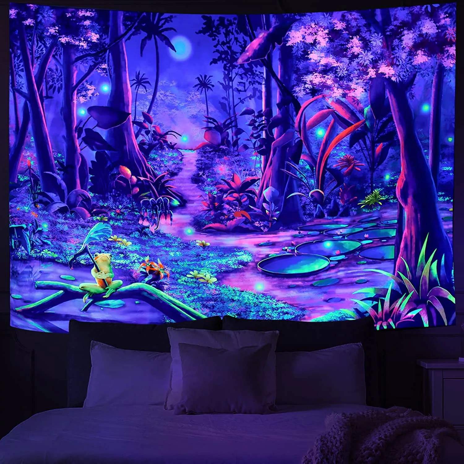 Purple Light Wall Decoration Room Background Cloth