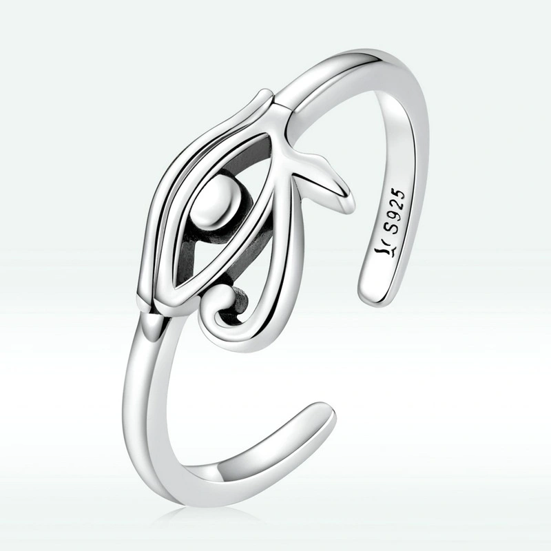 Sterling Silver S925 Simple Eye Guard Ring