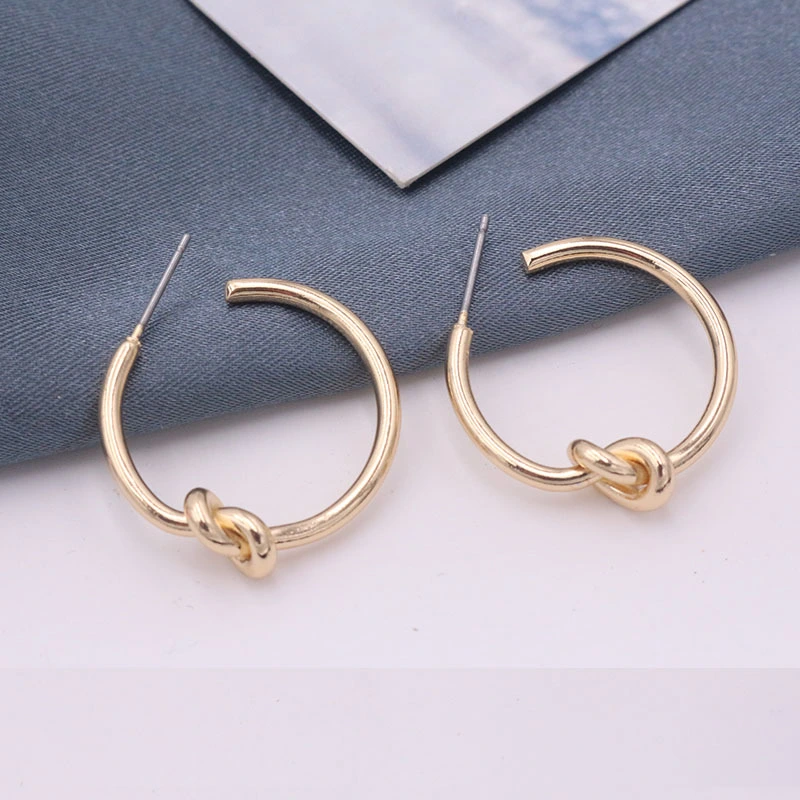 Fashion Alloy C Geometric Half Circle Knotted Earrings