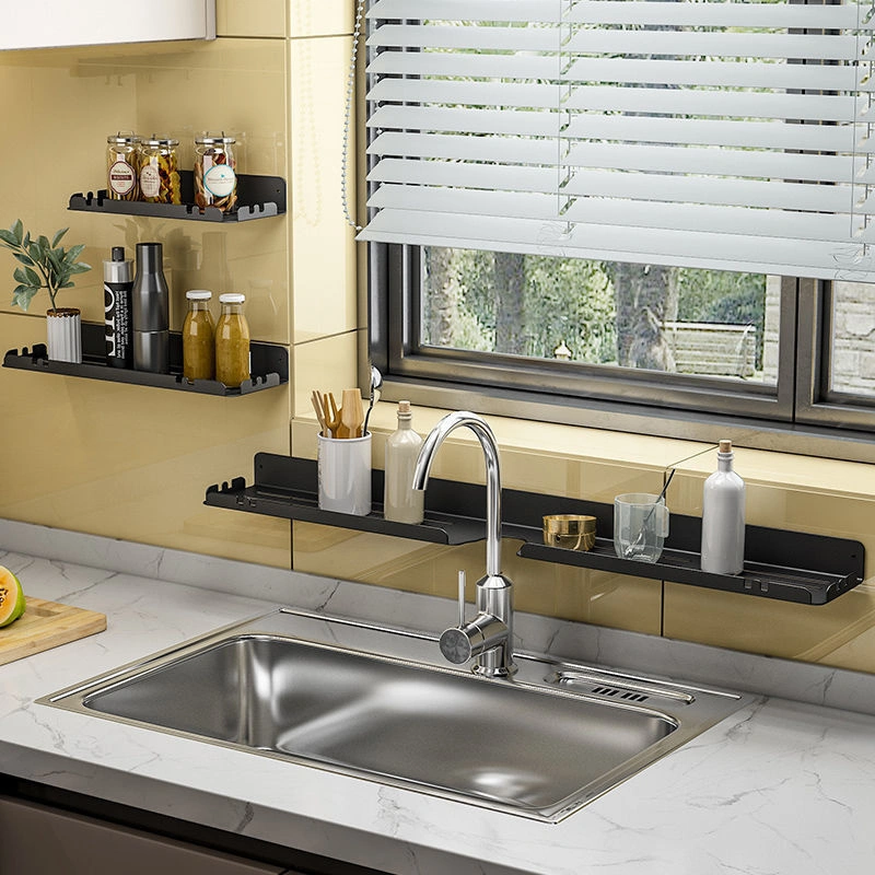 Perforation-free Bathroom Faucet Drainage Shelf