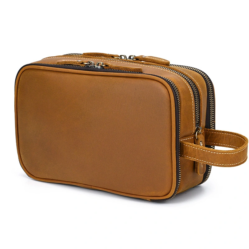 Large Capacity Leather Travel Cosmetics Storage Bag