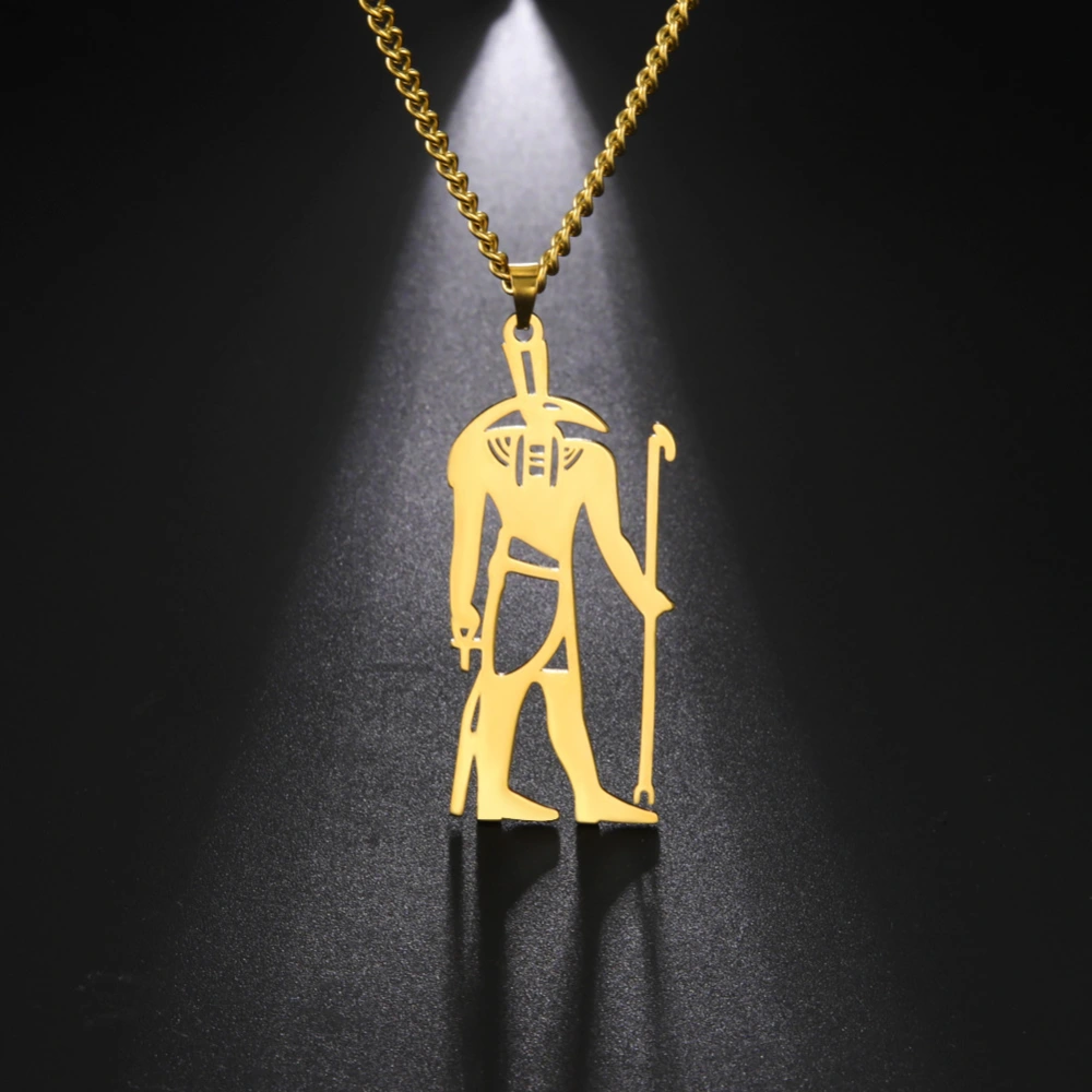 Egyptian Desert With God Of Storms Set Pendant Stainless Steel Necklace