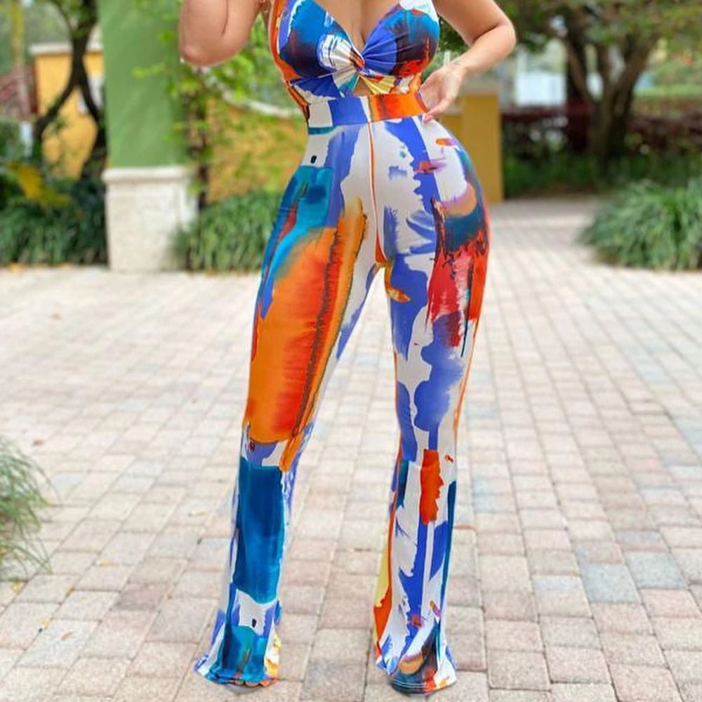 Women's Fashion Casual Tie-dyed Jumpsuit