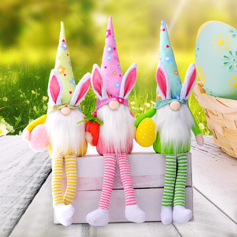 Easter Long Legs Holding Egg Rabbit Color Doll Elf Doll