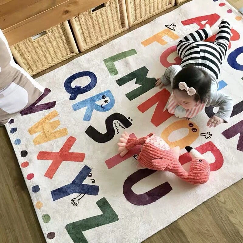 Floor Mat Cartoon Bedside Blanket Household Children's Alphabet Blanket