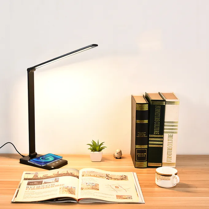 LED Folding Table Lamp 25 Gears Dimming Color Palette Wireless Fast Charge Touch