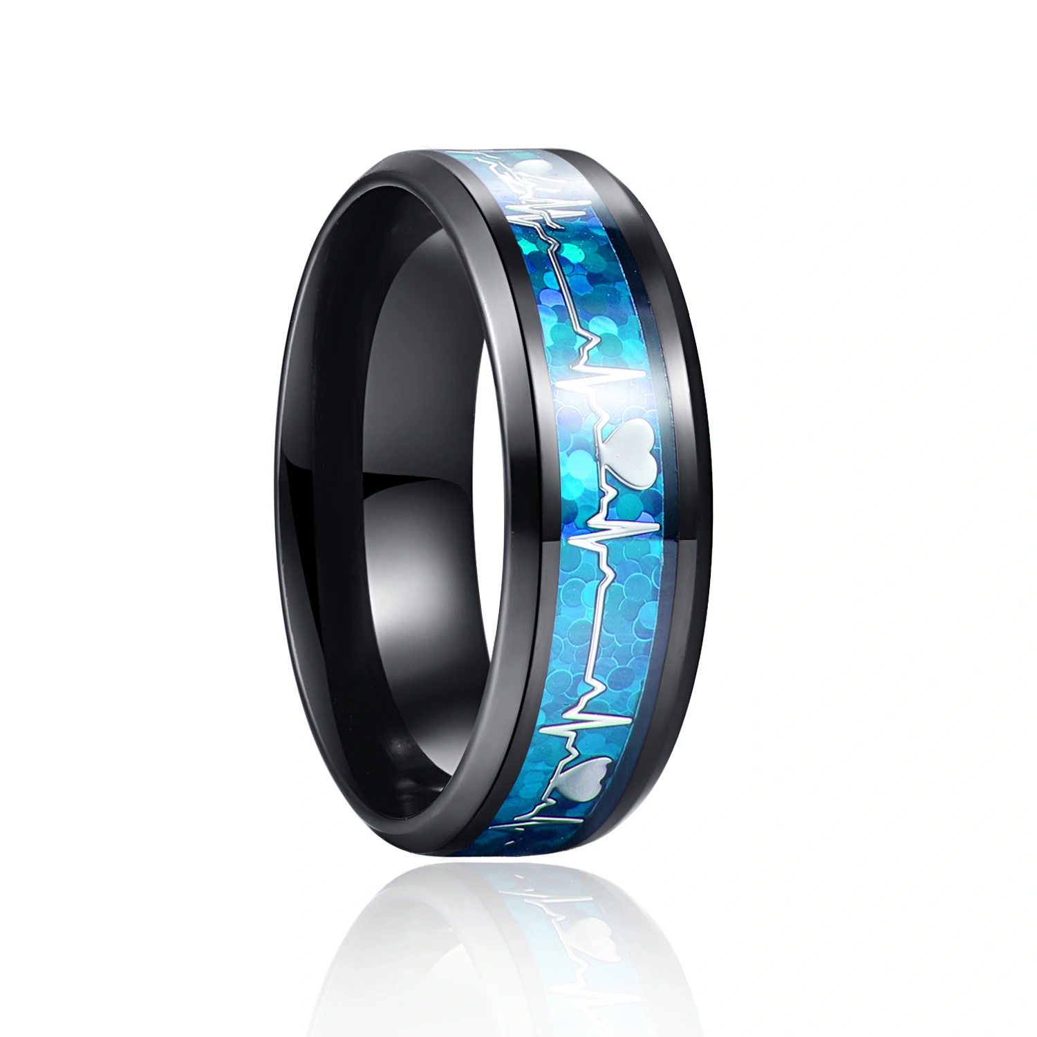 Heartbeat Metal Sheet Glue Drop Ring