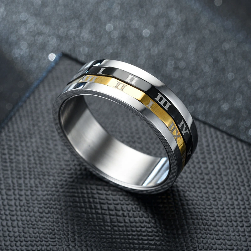 Fashion OL Stainless Steel Roman Numeral Ring