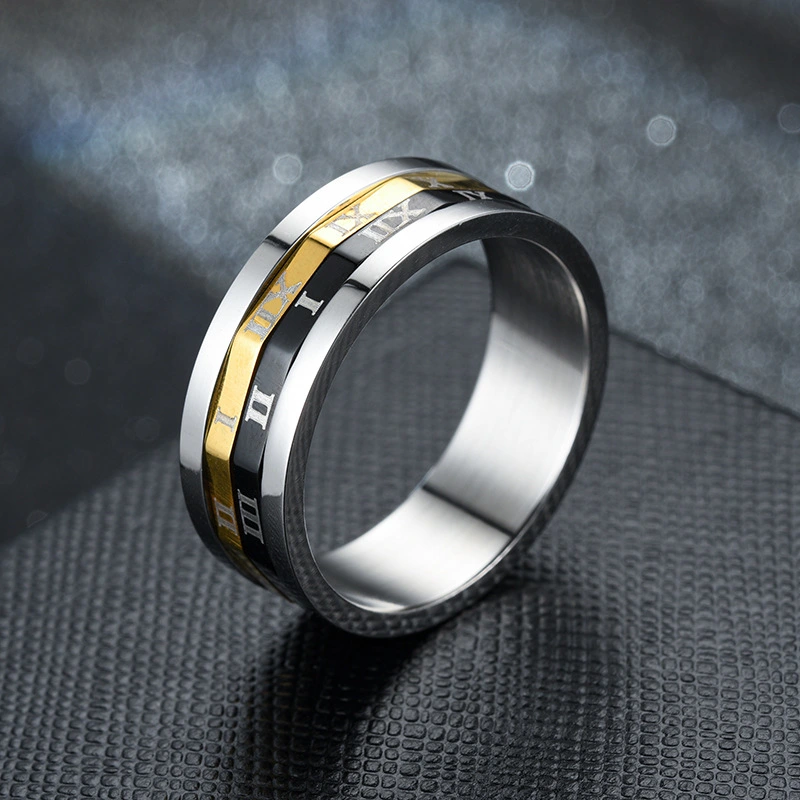 Fashion OL Stainless Steel Roman Numeral Ring