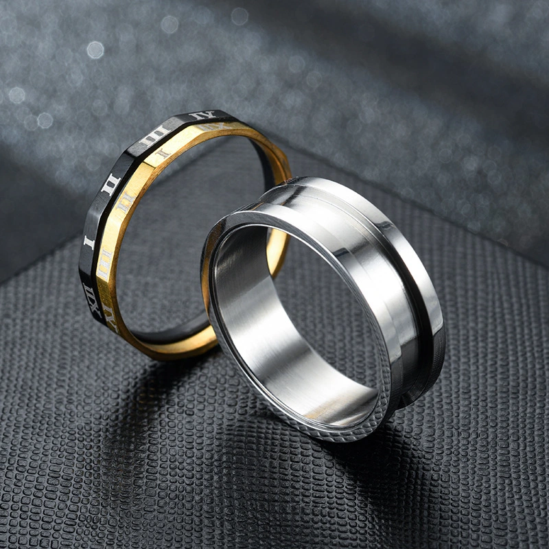 Fashion OL Stainless Steel Roman Numeral Ring