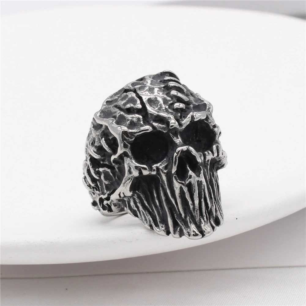 Ornaments Mummy Skull Men's Titanium Steel Ring