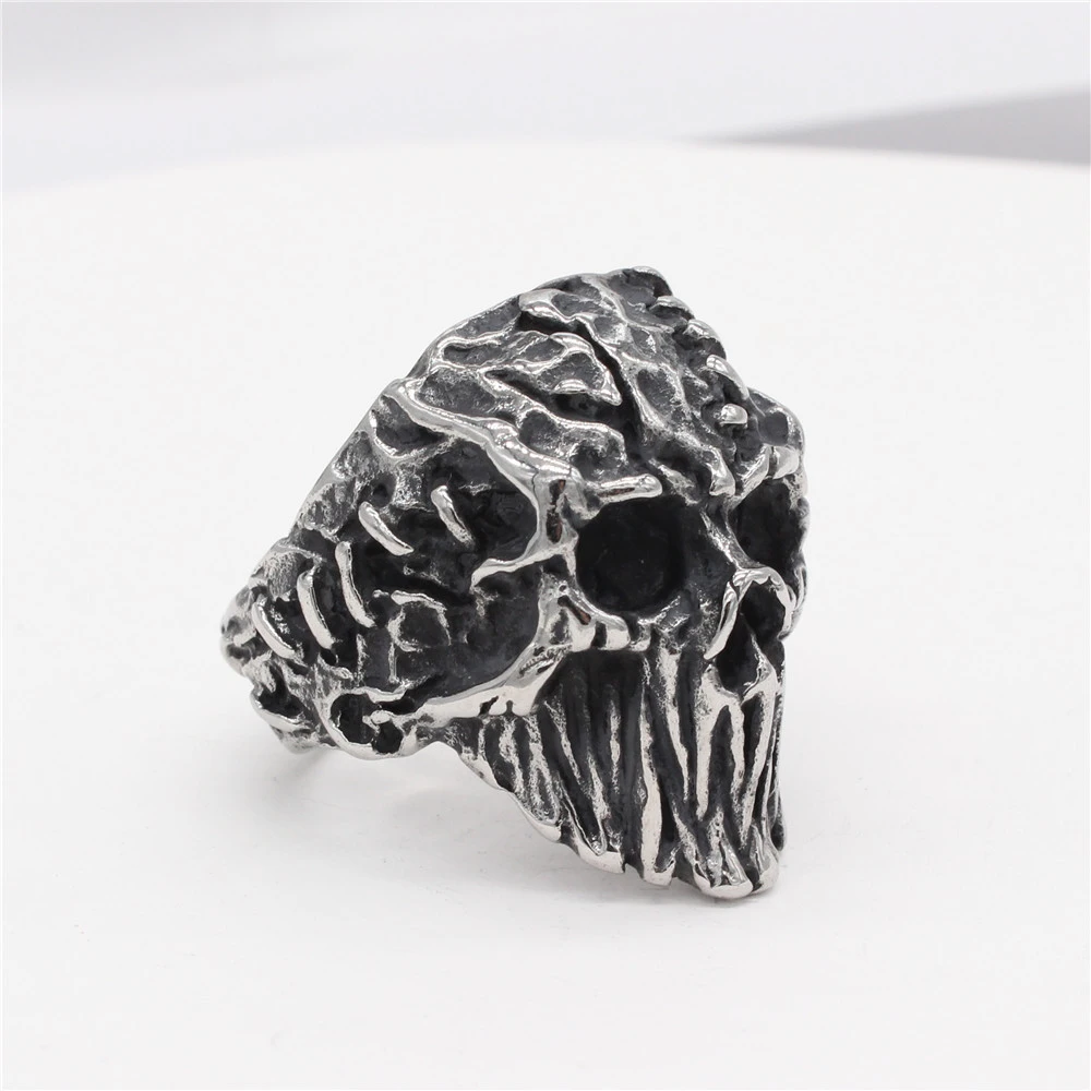 Ornaments Mummy Skull Men's Titanium Steel Ring
