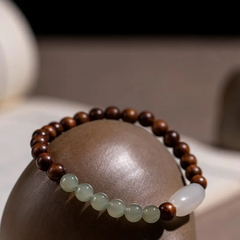 Nanmu Hand String Hetian Jade Bracelet Men's And Women's Accessories