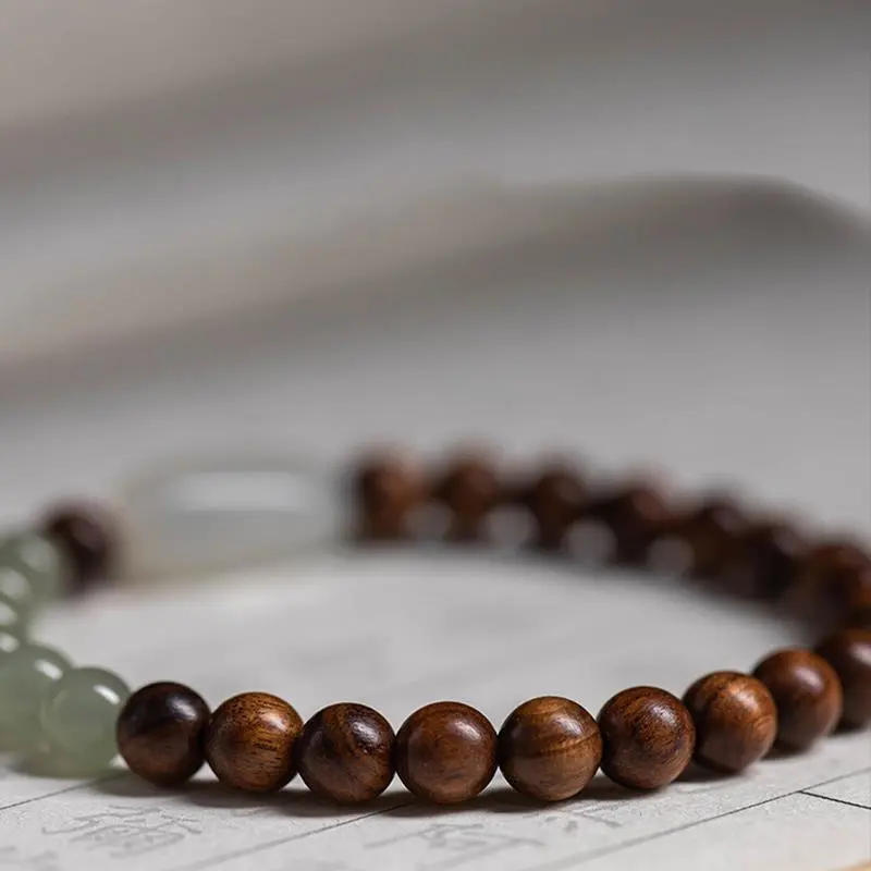 Nanmu Hand String Hetian Jade Bracelet Men's And Women's Accessories