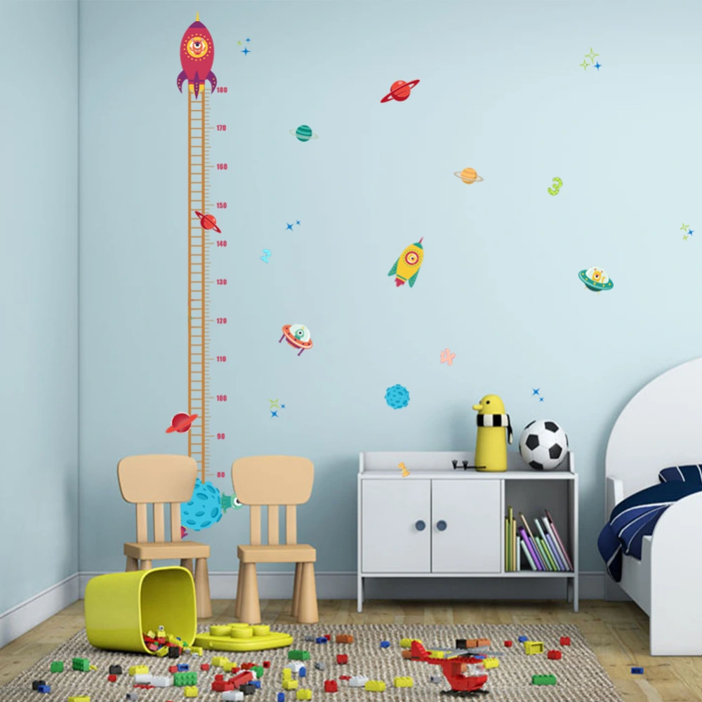 Removable Planet Height Measurement Wall Sticker Kindergarten Environment Layout Mural Removable