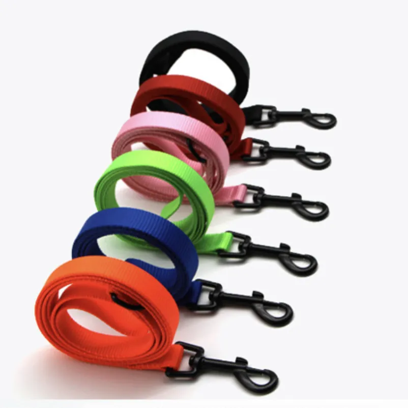 Pet Hand Pull Rope Nylon Silk With Dog Hand Solid Color Traction Belt