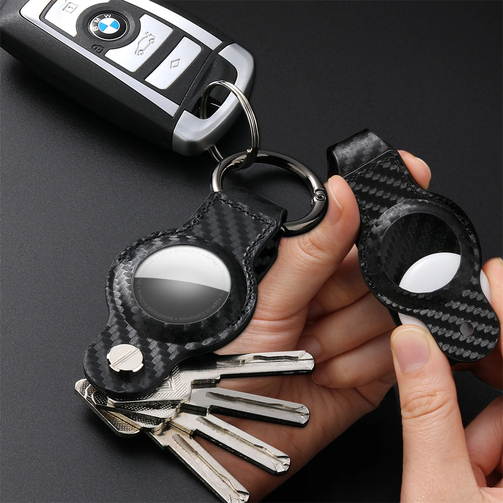 Leather Key Fob Protection Storage Holster Anti-loss Device