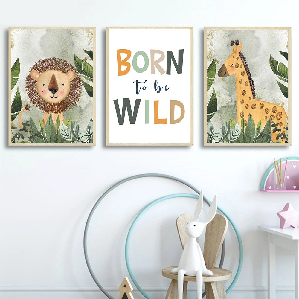 Nordic Wall Jungle Animal Canvas Painting