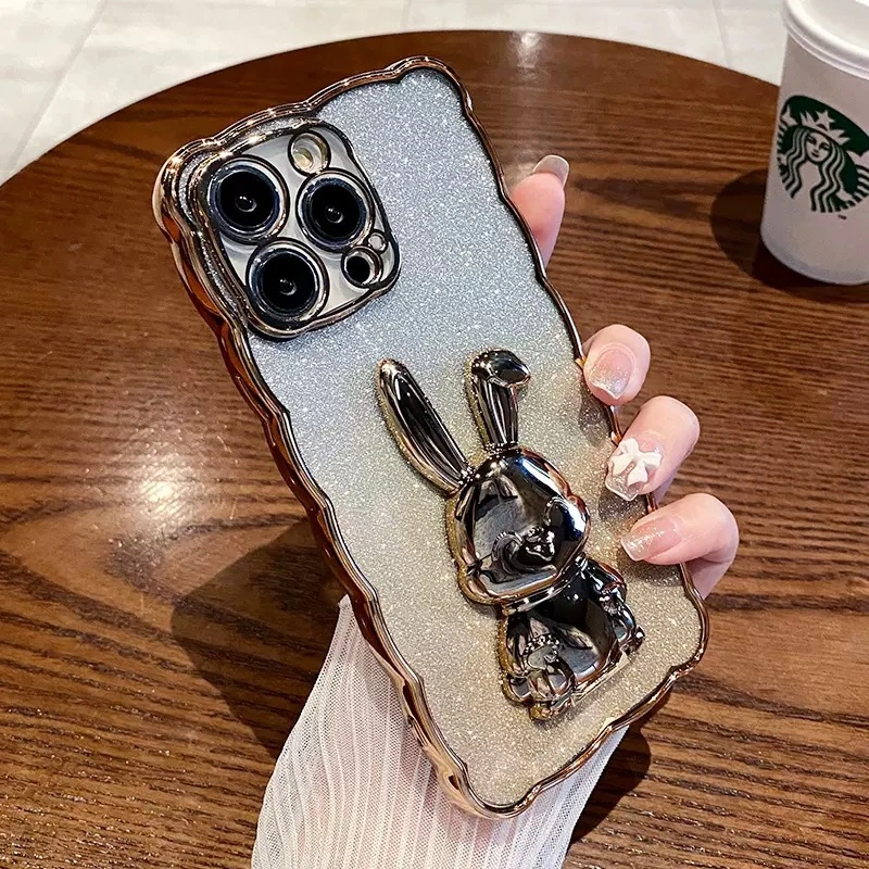 Gradient Phone Case Plating Rabbit Bracket