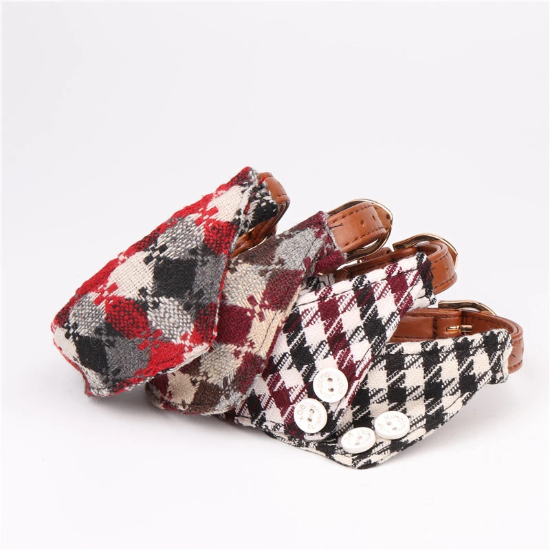 English Pet Dog Bow Collar Triangle Scarf