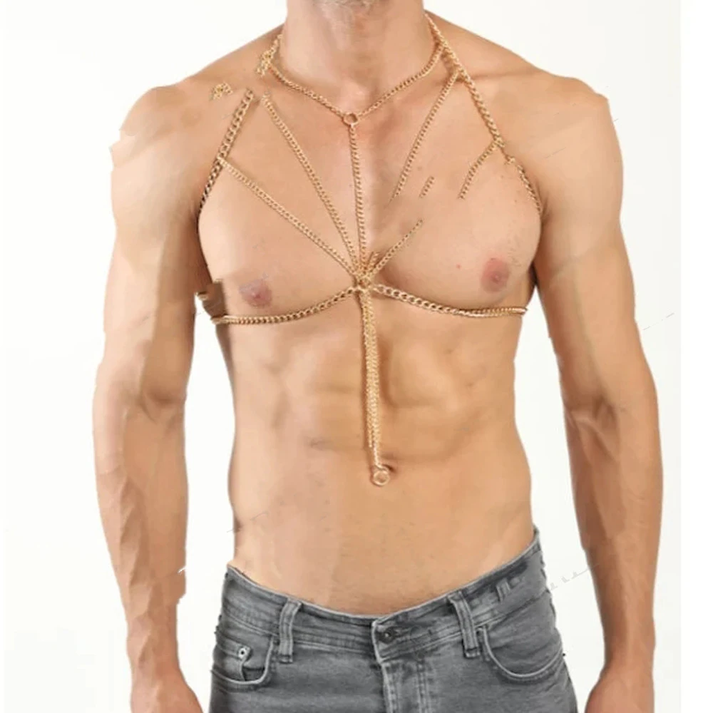 Stainless Steel Chest Harness Men Jewelry Gothic Body Chain