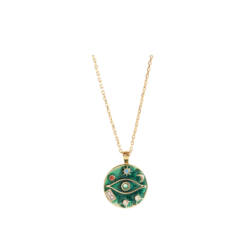 Women's Fashion Vintage Enamel Drip Enamel Pendant Necklace
