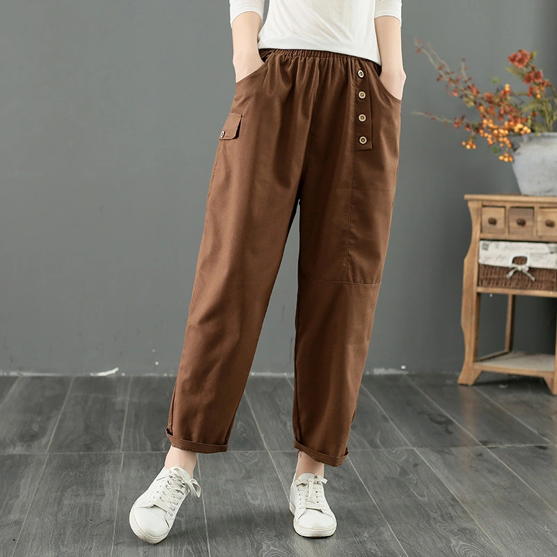 Women's Fashion Cotton Casual Cropped Pants