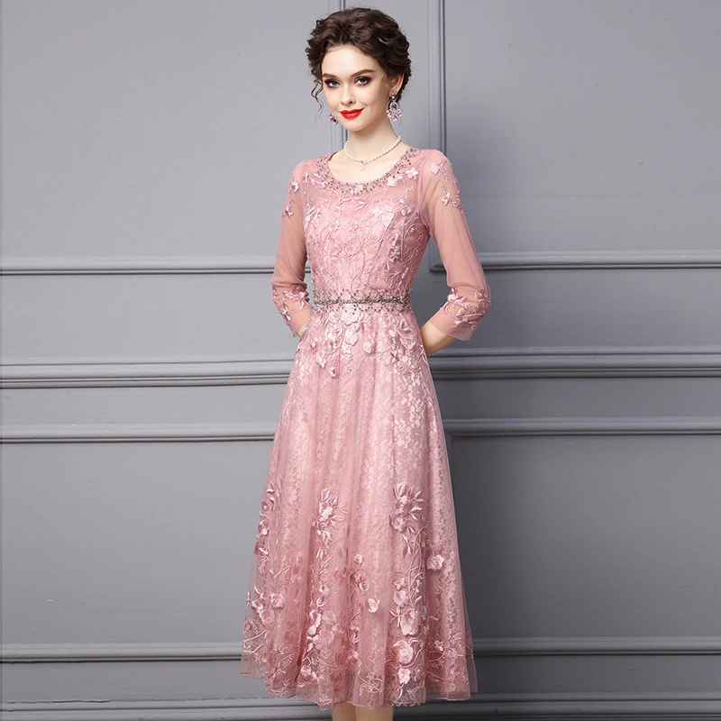 Formal Occasion Delicate Nailed Diamond Long Dress