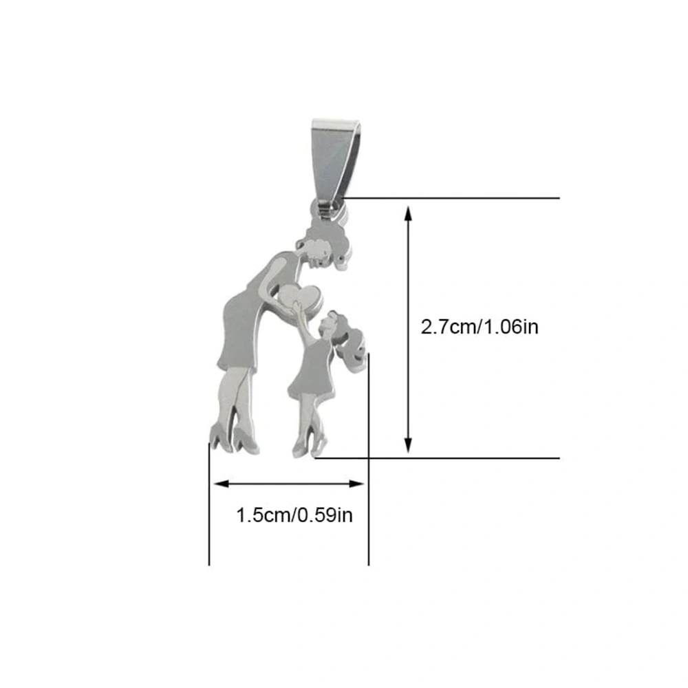 Stainless Steel Mother And Children Necklace Love Mom Son Daughter Pendant Necklace Family Gifts