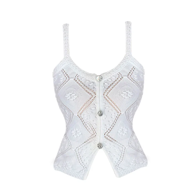 Women's Hollow Temperament Hooked Halter Top