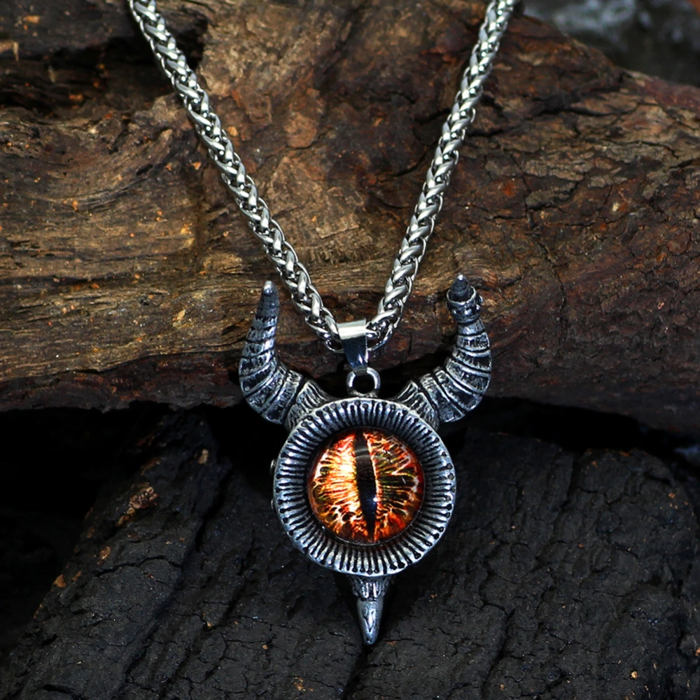 Alloy Horn Devil's Eye Brown Eyes Men's Pendant