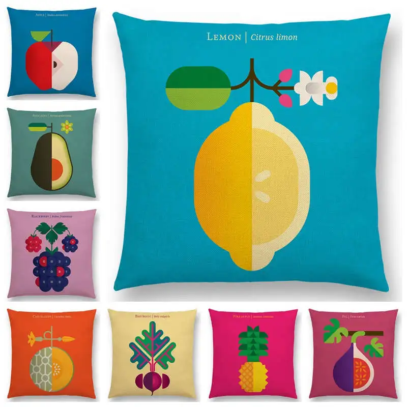 Lovely Fruits Vegetable Cushion Cover Sofa Throw Pillow Case